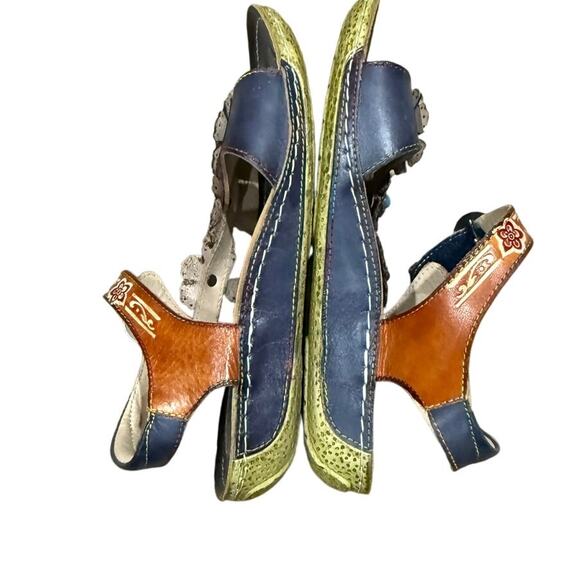 Spring Step Women's L'Artiste Ajva Sling Back Leather Sandals Art To Wear SZ 39 - Picture 10 of 11